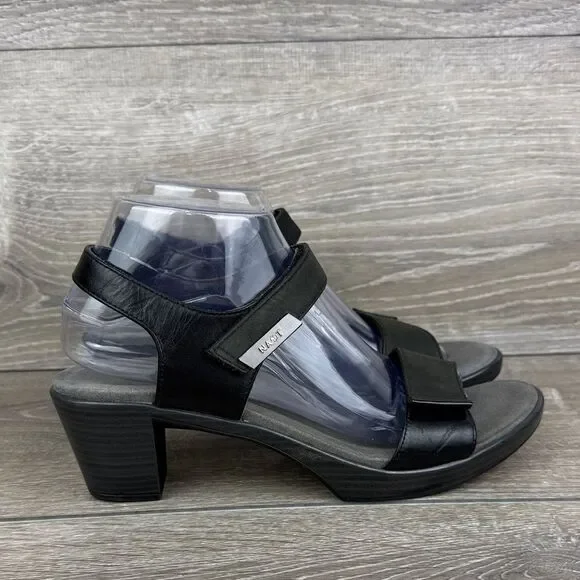 Naot Intact Women’s Sz 9/EU 40 Black Velvet Nubuck Dual Hook & Loop Sandals - Picture 1 of 11